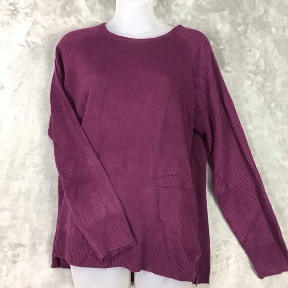 Sweet Romeo Womens Small Sweater Maroon Purple Pullover Round Neck Long Sleeve - Picture 10 of 11